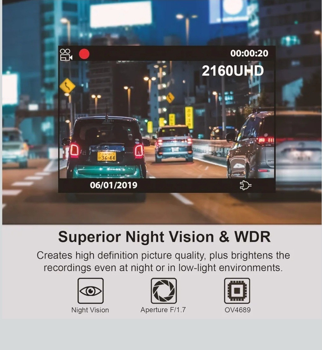 Rexing V1 2.4″4K Ultra HD Car Dash Cam Full 1080p HD