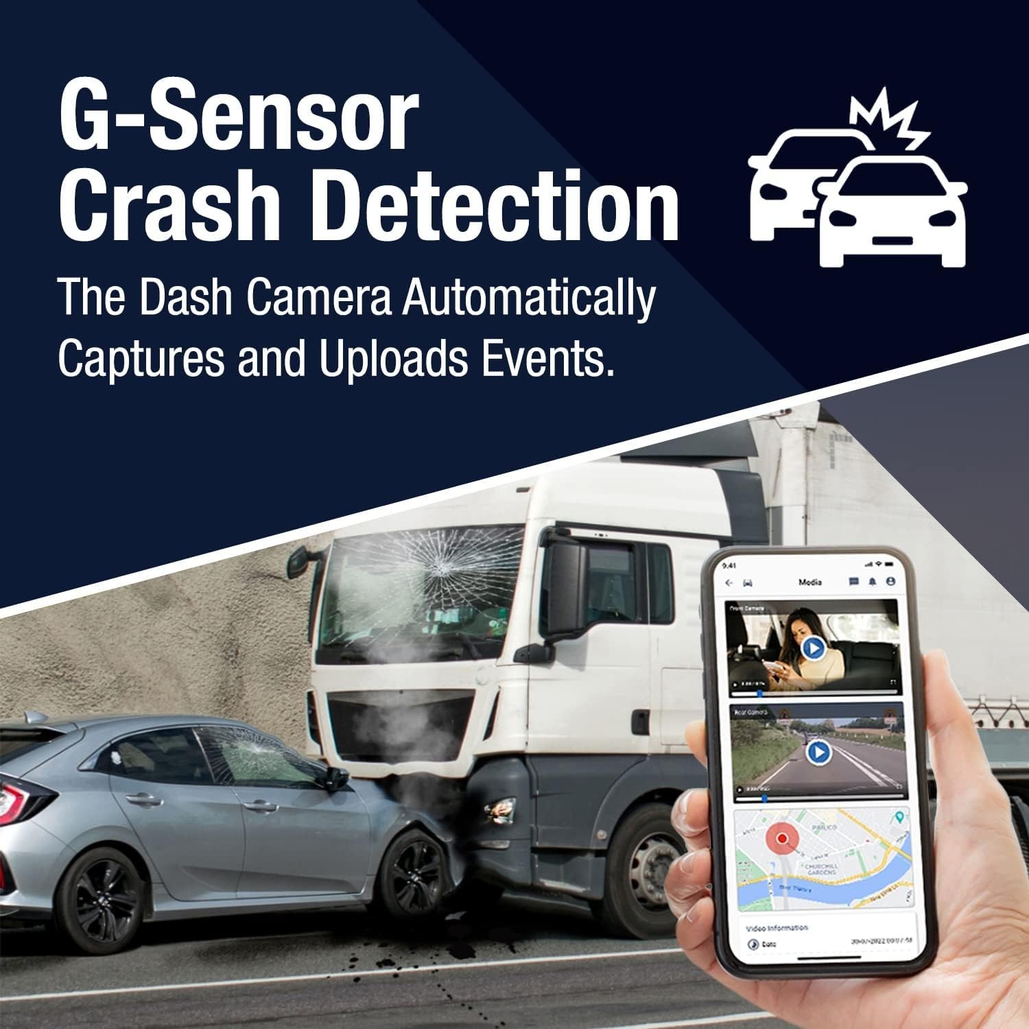 4G Dual Vision Dashcam GPS Tracker with OBD II Power – Dual HD Cameras, Real-…