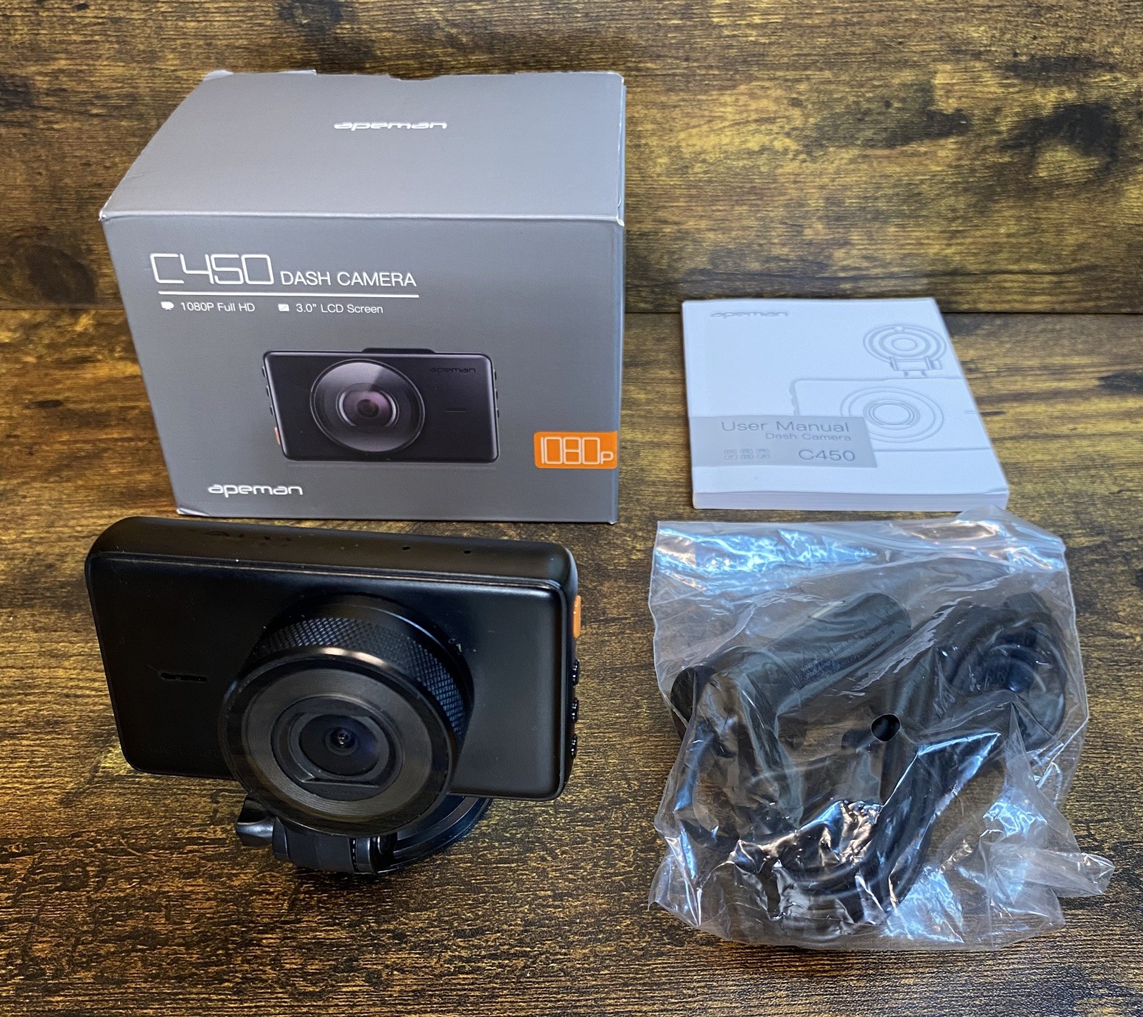 APEMAN C450 1080p Dash Camera with 3 inch LCD Screen