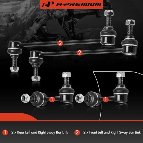 Set of 4, Front and Rear Sway Bar Link Stabilizer Link Kit | Compatible with