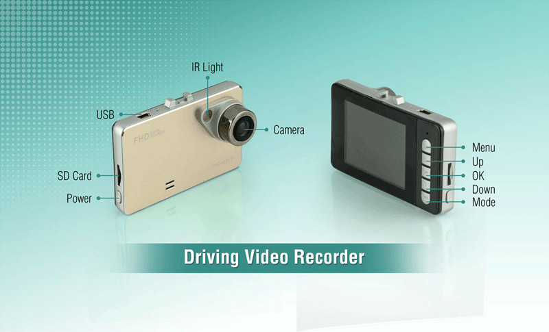 Dashboard DVR Cam Car Driving Camera Recorder Dash Cam Wide Angle + 32GB Card
