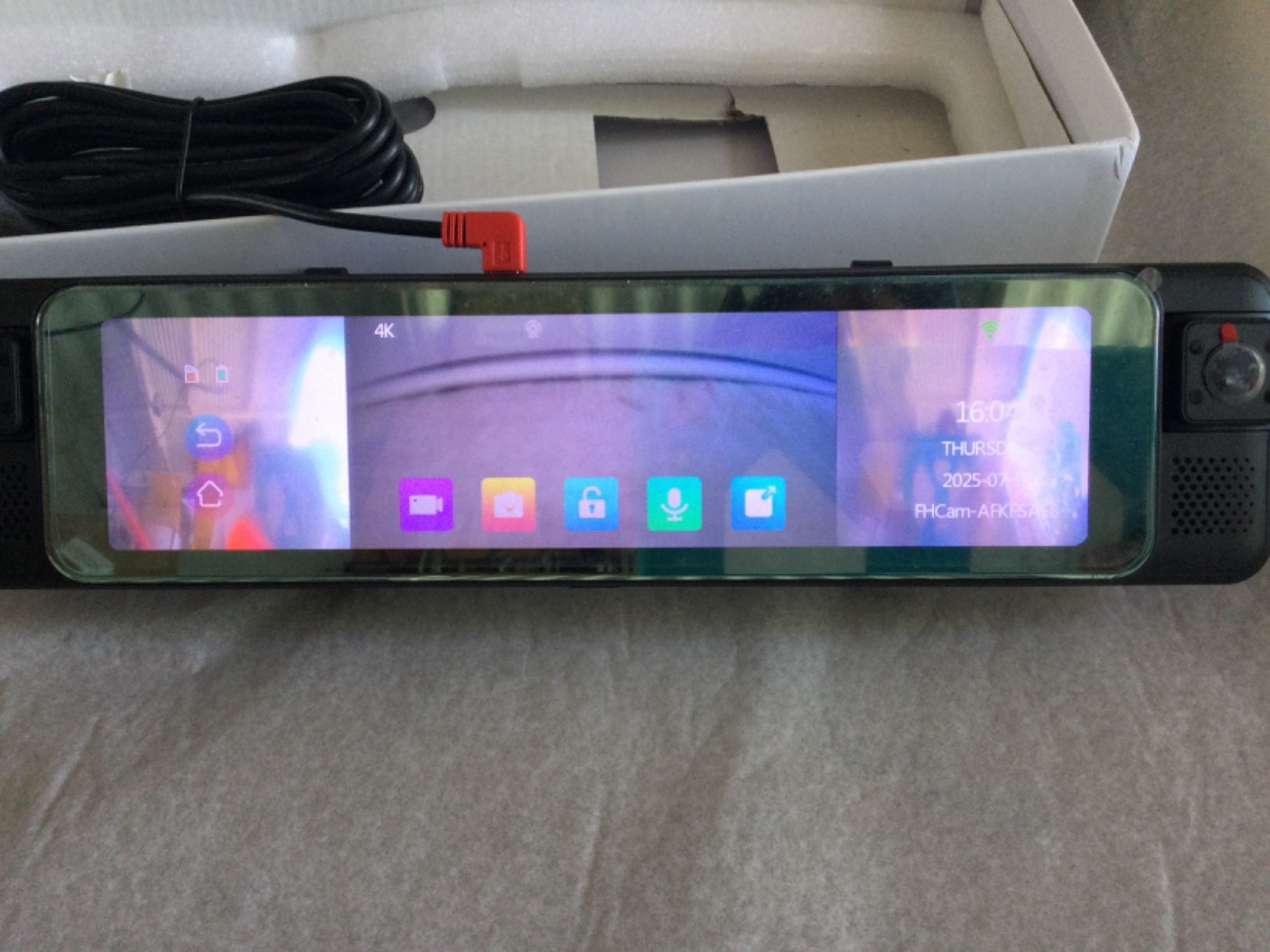 4 Channels Dash Cam 12 Inch 4K WiFi Rearview Mirror, Front Inside and Rear