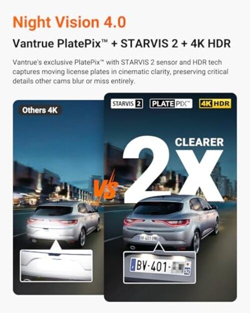N4 Pro S 4K 3 Channel Dash Cam for Truck, 4K+1080P+2.5K Front Inside N4 PRO S