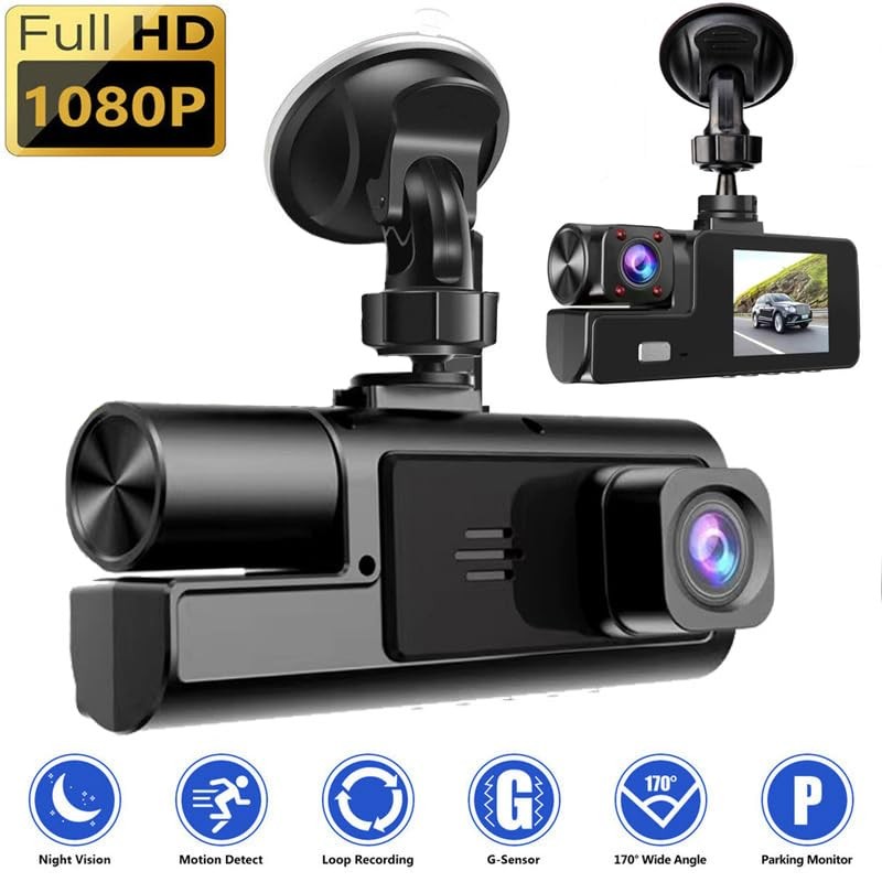 1080P Dual Dash Camera for Car Front and Inside Dashcam Car Security Video Re…
