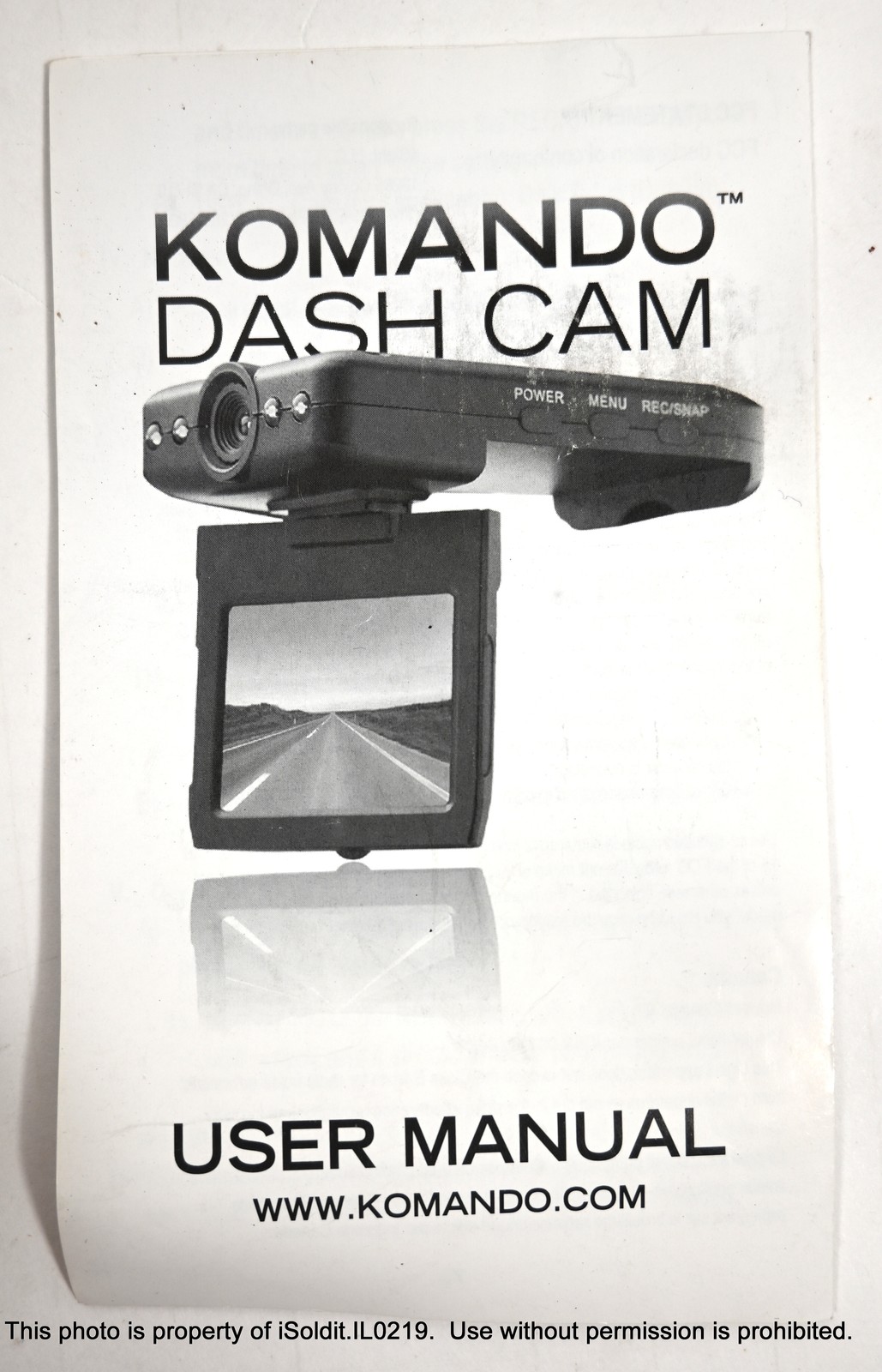 KOMANDO Rotating DASH CAM No. KIM098 w/ HOLDER, MANUAL, ACCESSORIES