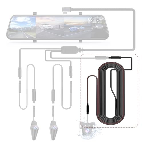 Rearview Camera 18ft Extension Cable for D90/D90-4CH-MINI/J20/J30/H5 Dash