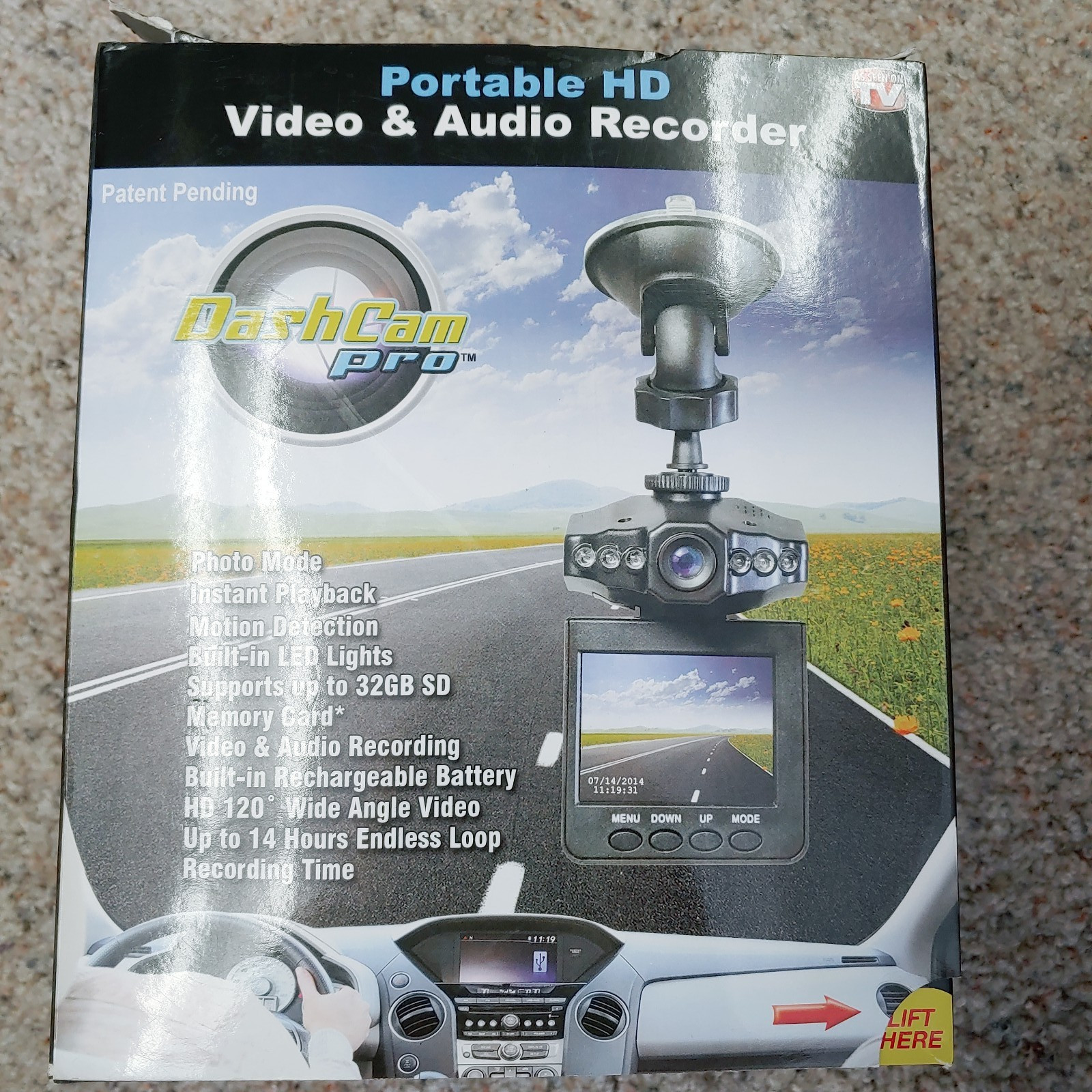 Dash Cam Pro Camera InvenTel As Seen On TV Complete Dash Camera Video-NEW