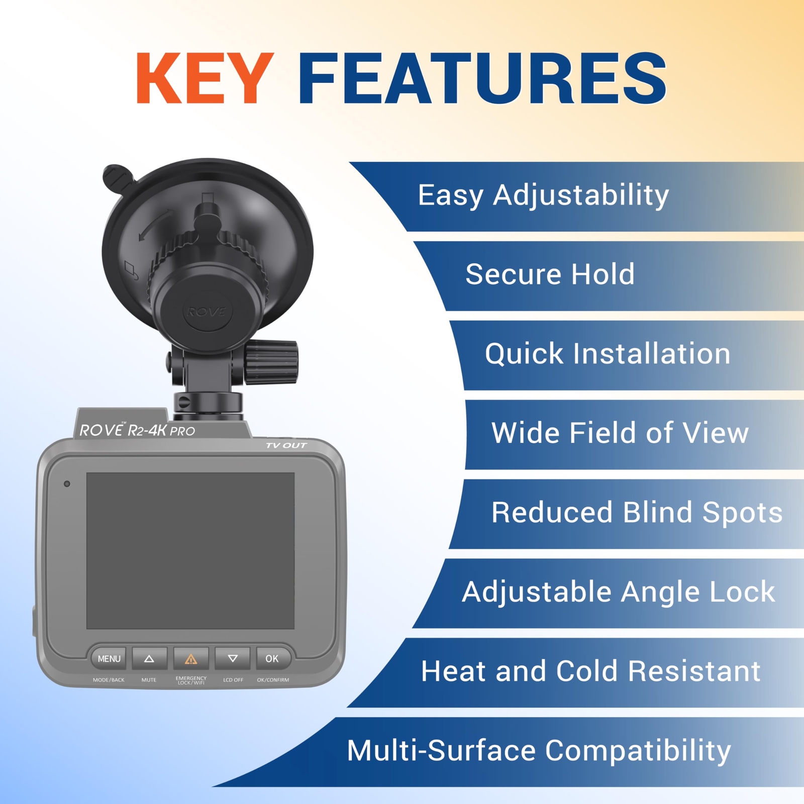Suction Cup Mount for R2-4K, R2-4K PRO and R2-4K Dual Dash Cam Models