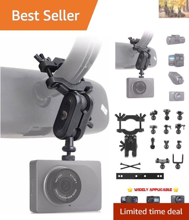 Versatile Windshield Dash Cam Mount with 16 Adjustable Joints – Easy Install