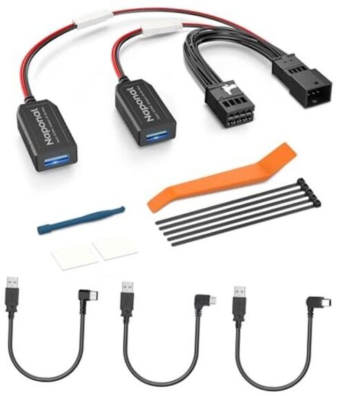 GPS Dashcam Power Adapter,(8Pin Type B Connector) Mirror Camera Charger
