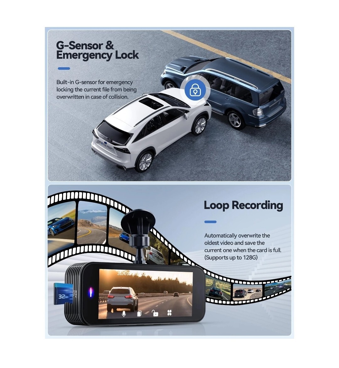 Dash Cam Front and Rear Ultra HD 8K Dash Camera for Cars Dash Cam – NEW