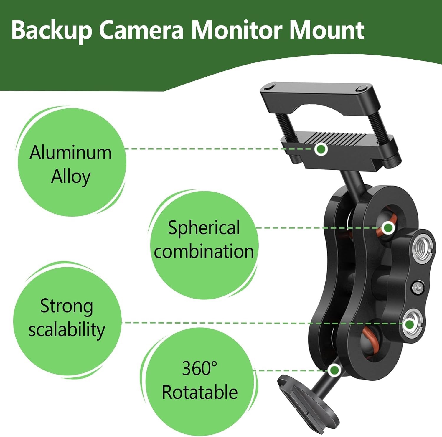 Rearview Dash Cam Mount for Rove R2-4K PRO with Adjustable Viewing Angle