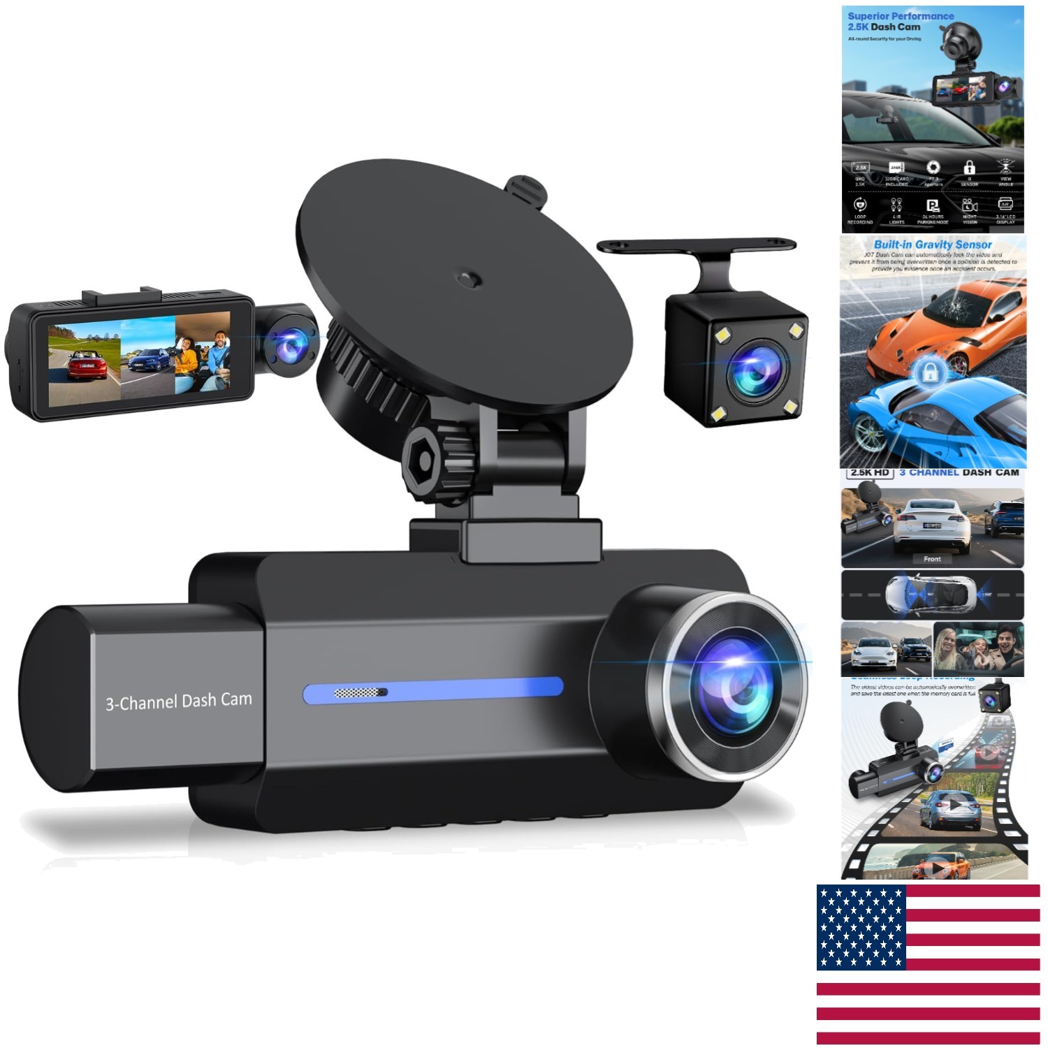 1440P Dash Cam with Built-in G-Sensor & Night Vision – Monitor Your Vehicle 24/7