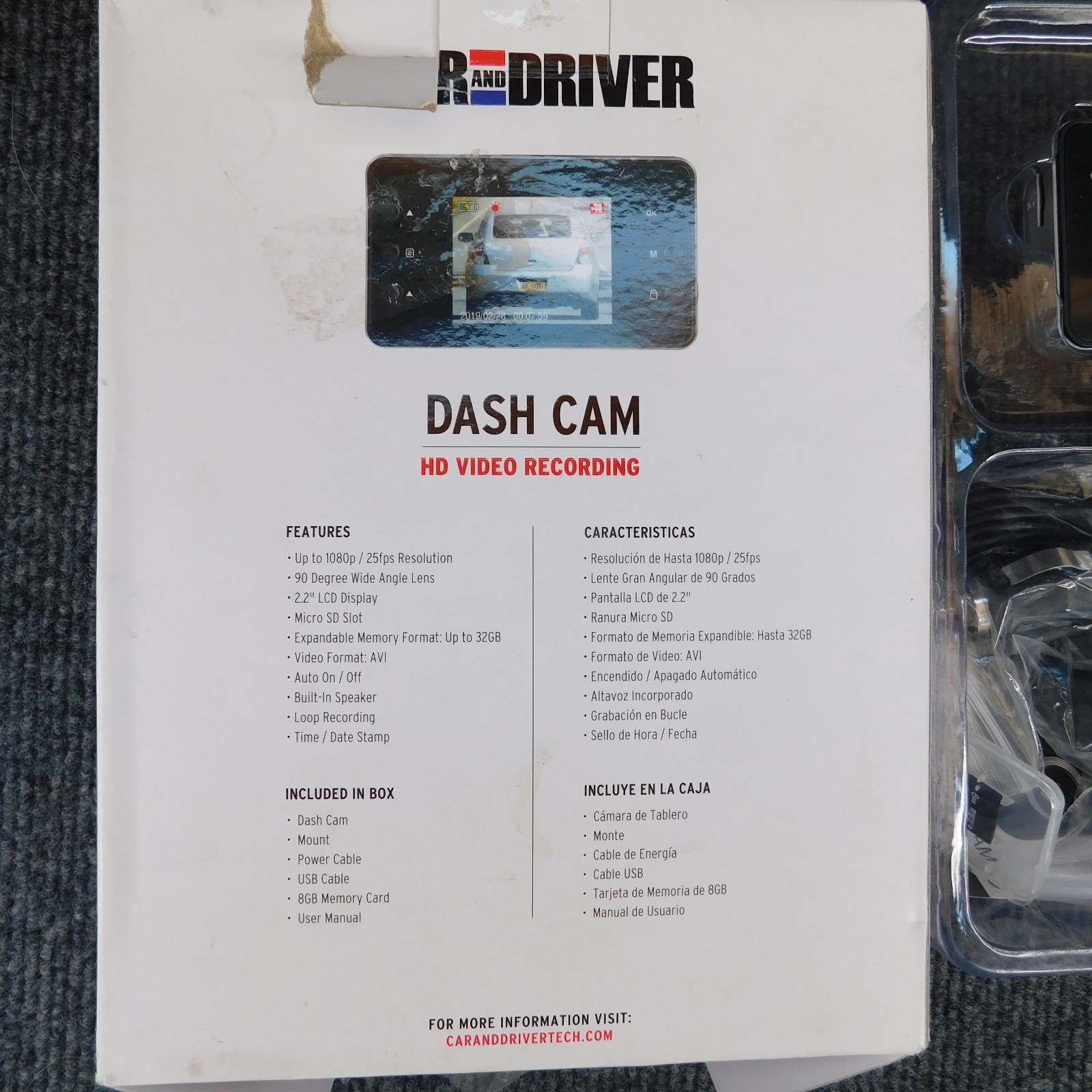 Dash Cam HD Recording by Car and Driver 2.2″ LCD Micro SD 90 Deg Wide Angle