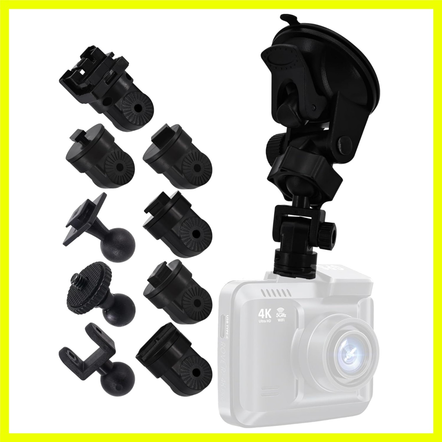 Lightweight Dash Cam Suction Mount for Easy Installation | Fits Multiple Brands