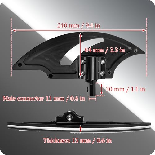 Wide Motorcycle Driver Passenger Front & Rear Floorboards Black batwing style