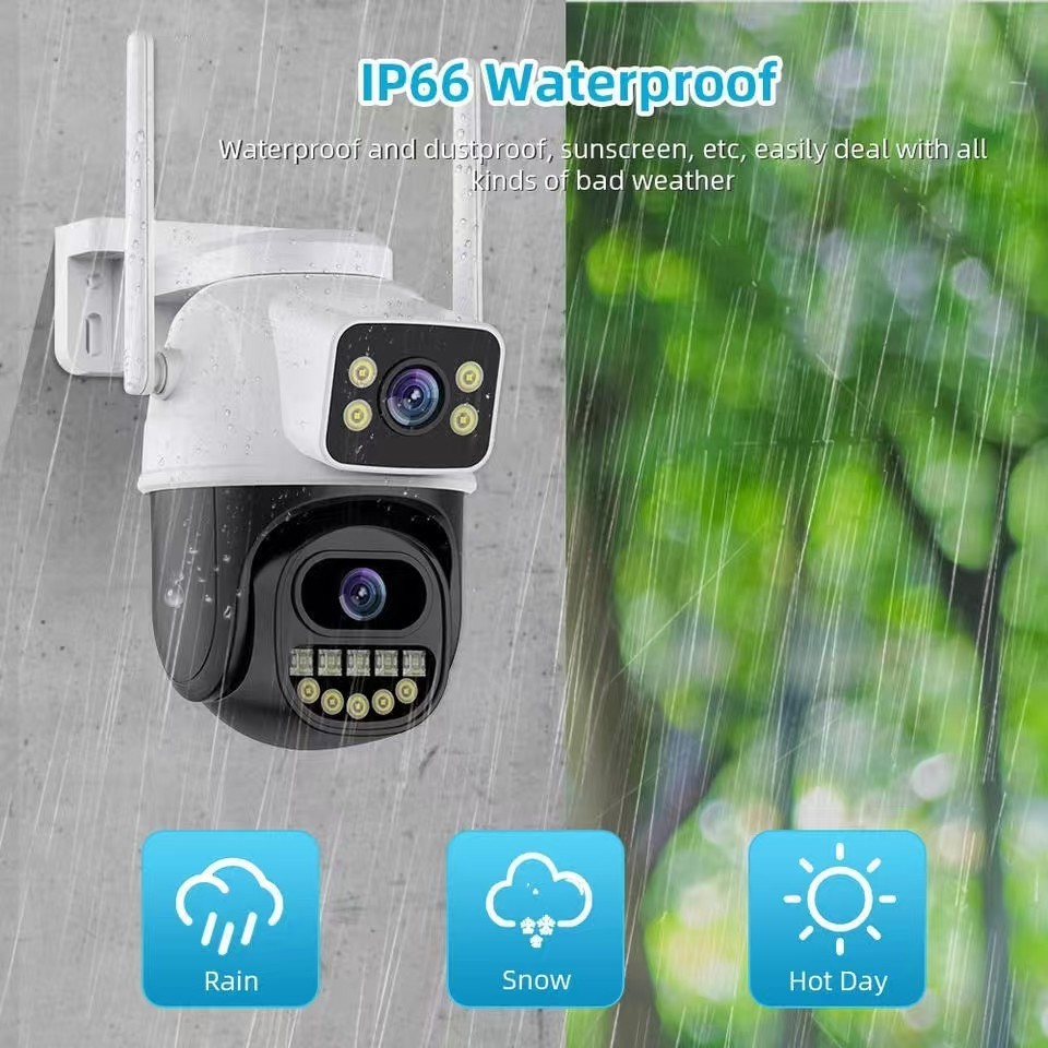 8MP WiFi Camera dual lens Outdoor servaillance home security Video Monitor