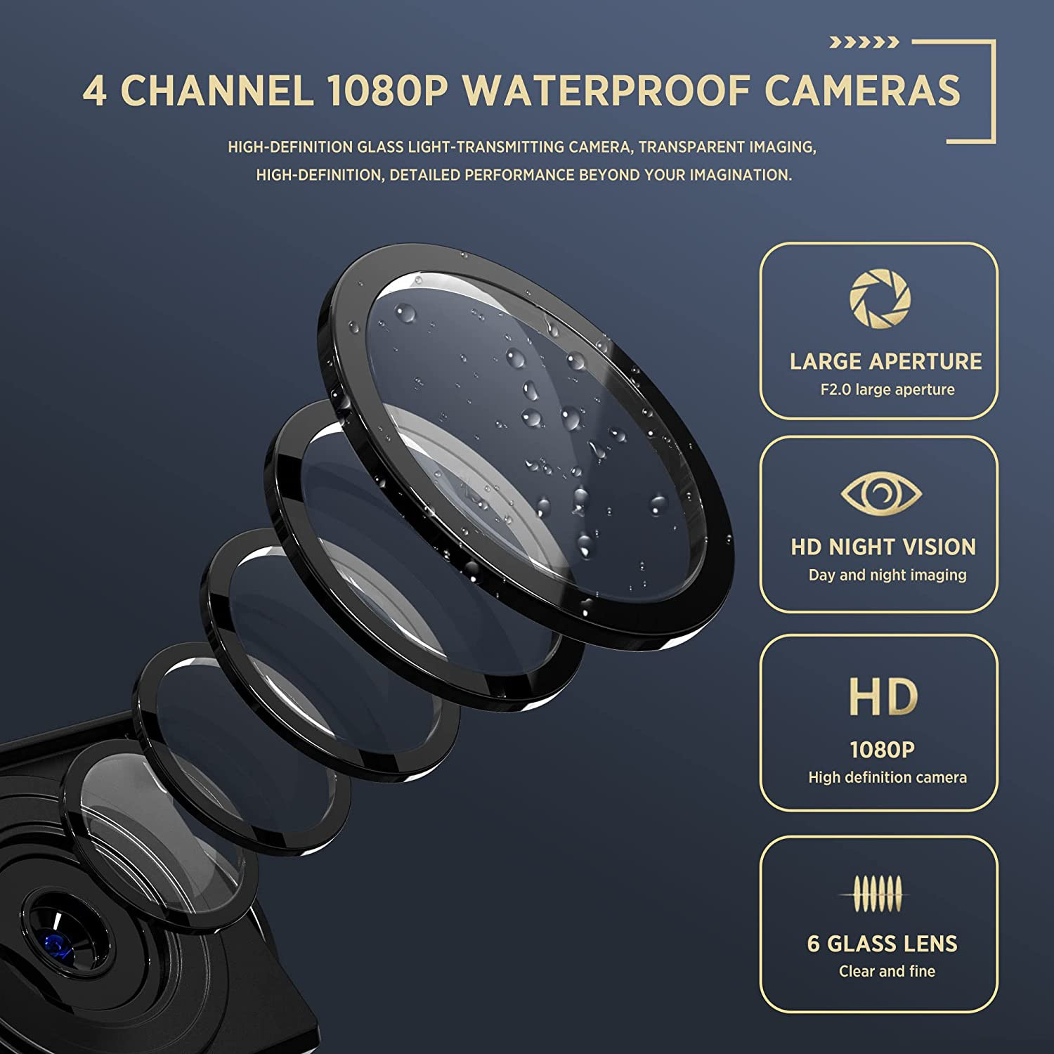 128GB Dash Cam 4K 4CH Recording in Car DVR Camera Front Rear 10.36″ Touch Screen