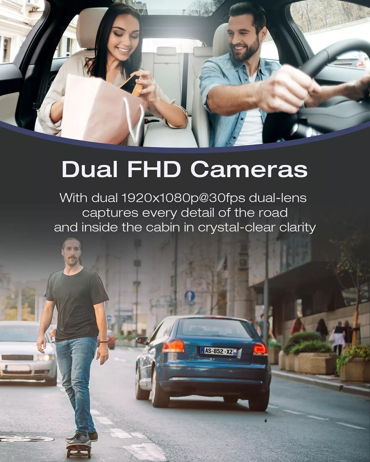 TOGUARD Dual FHD 1080P Dash Cam IR Night Vision Car Driving Recorder Camera Taxi