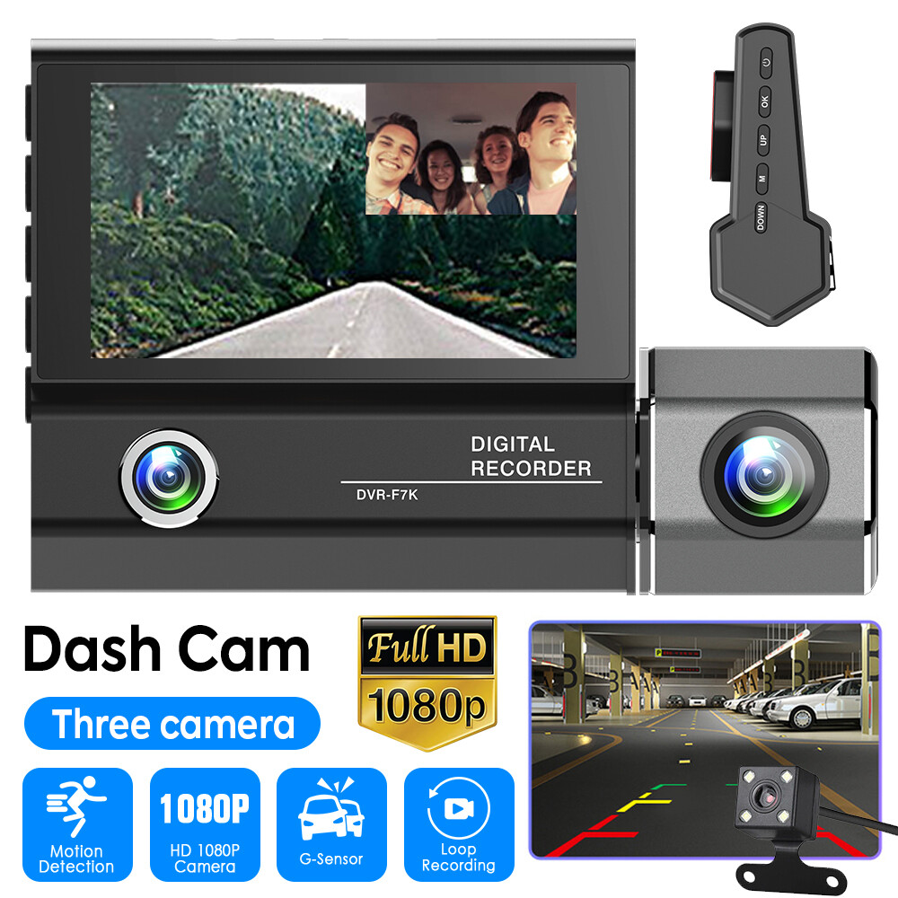 3inch Front/Rear/Inside Video Recorder Camera G-sensor HD 1080P Len Car Dash Cam