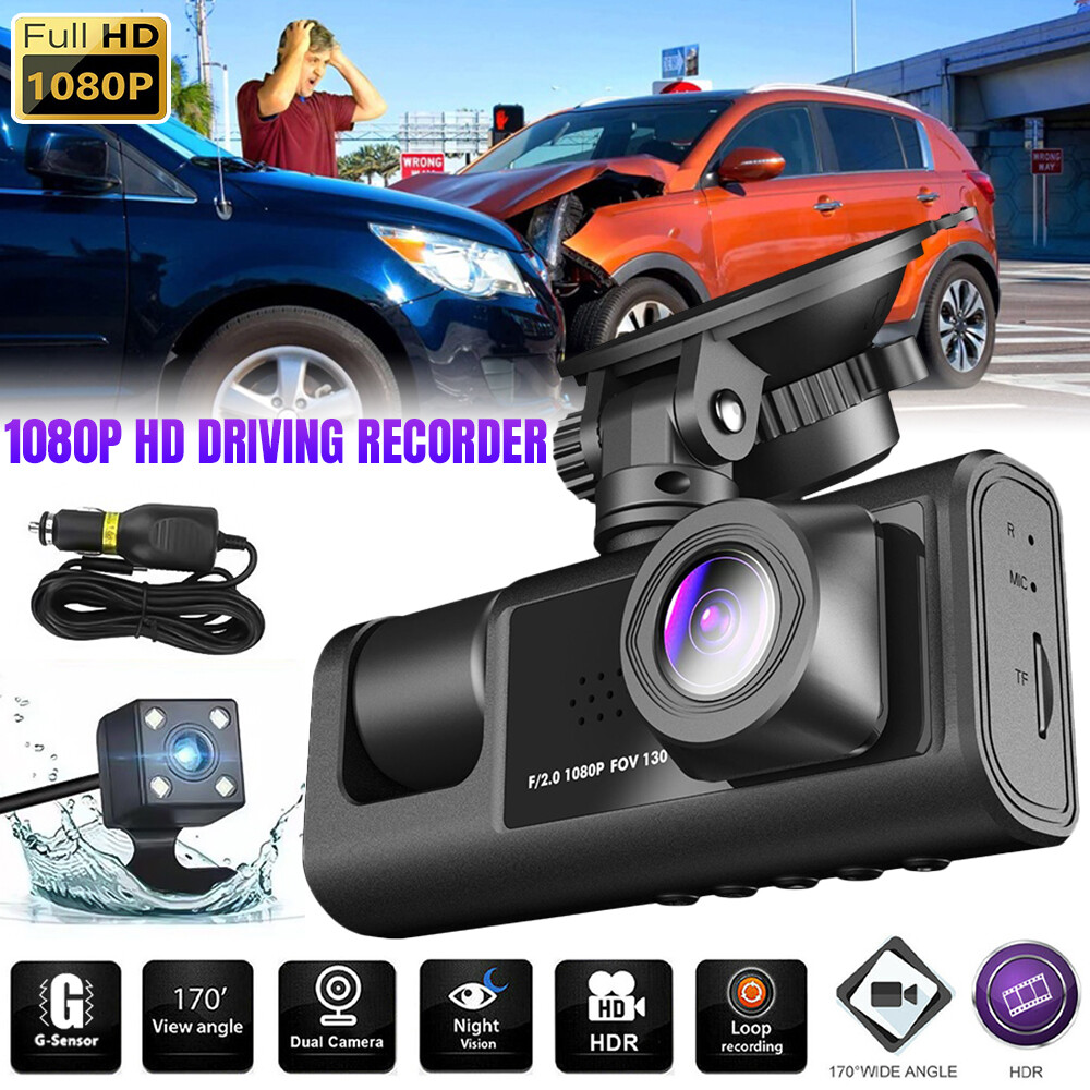 1080P Camaras De Seguridad Dual Dash Grabadora Frontal Trasera Dentro Para Carro