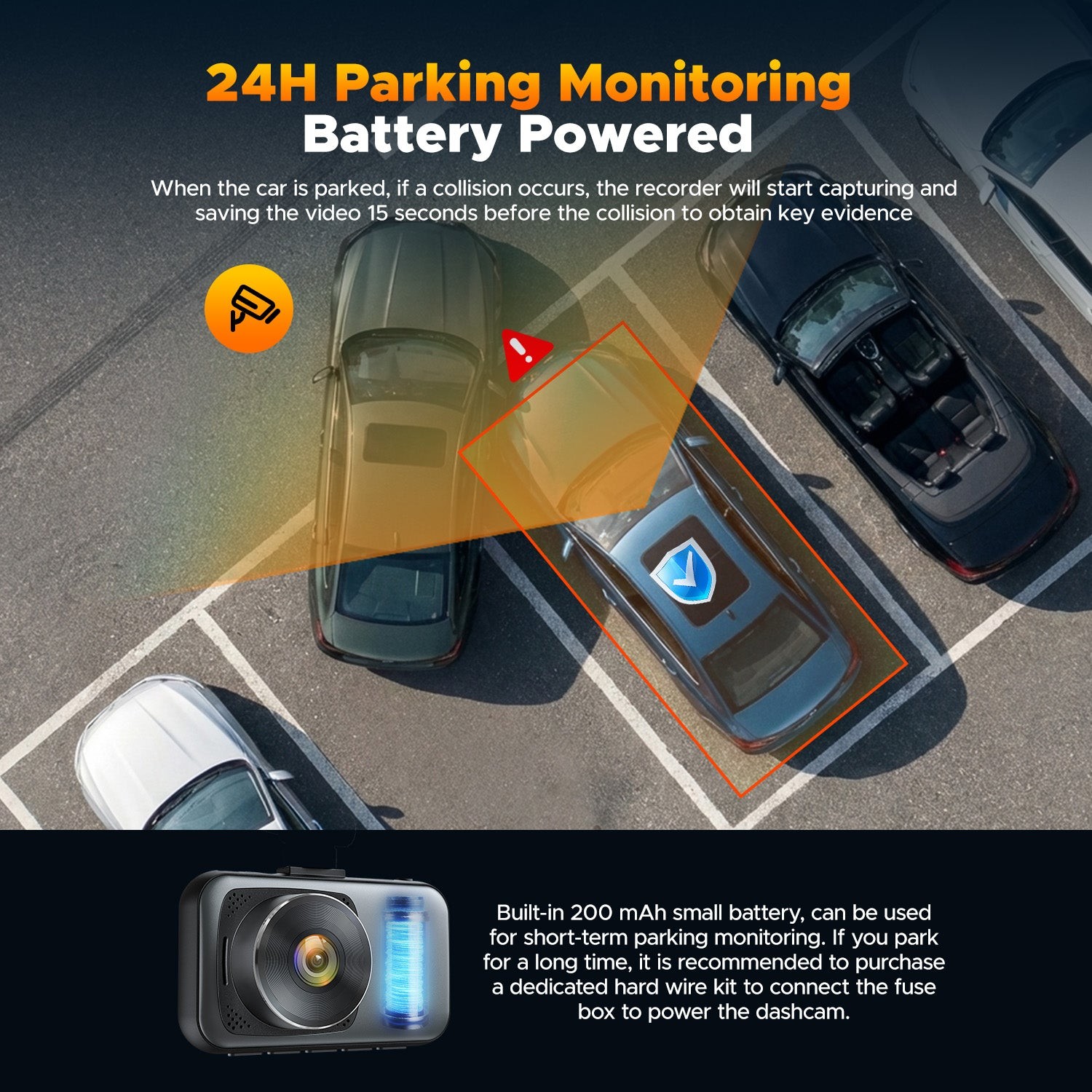 Car Dash Camera SonySuper NightVision 4K DVR Recorder Front and Rear Dual Cam