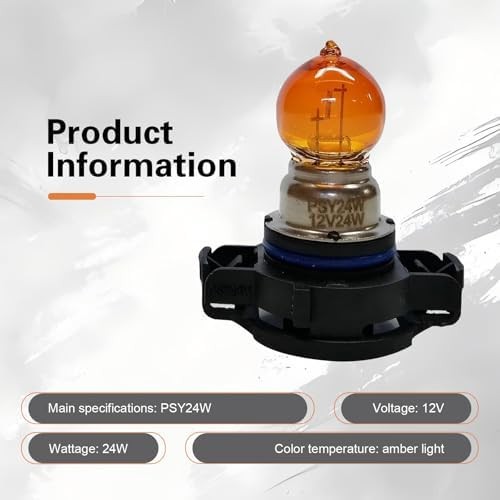Downhill PSY24W Fog Light Bulbs,12V 24W 3500K Ultra-bright Shock-proof Quartz Gl