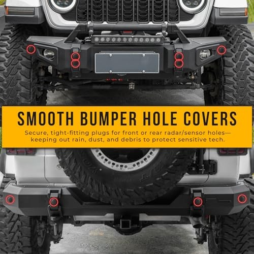 6 PCS Bumper Radar Hole Plugs for 2018-2025 Jeep Wrangler JL Bumper
