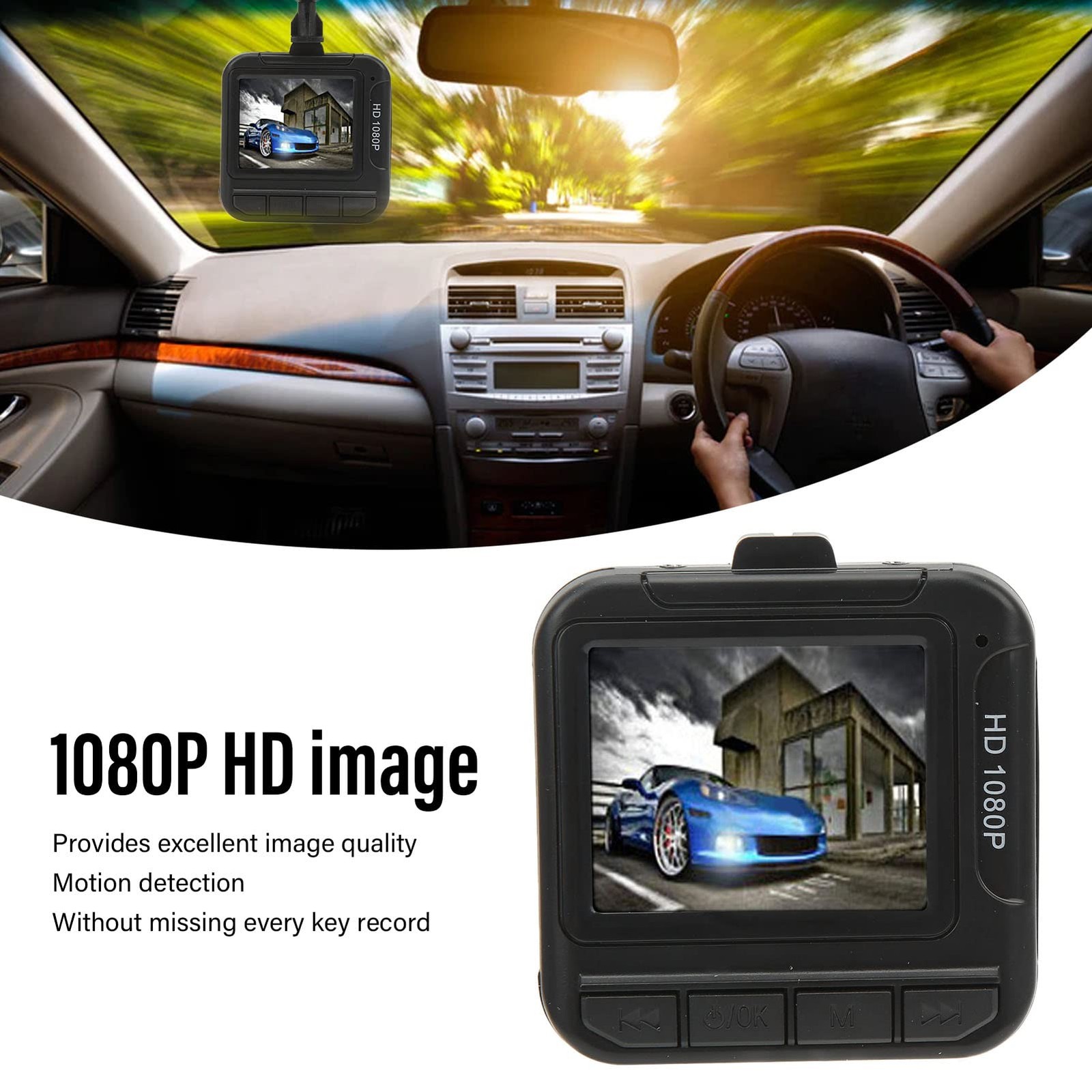 Dash Cam Front and Rear, 1.6in Color Display Screen 1080P Dash Camera for Car…
