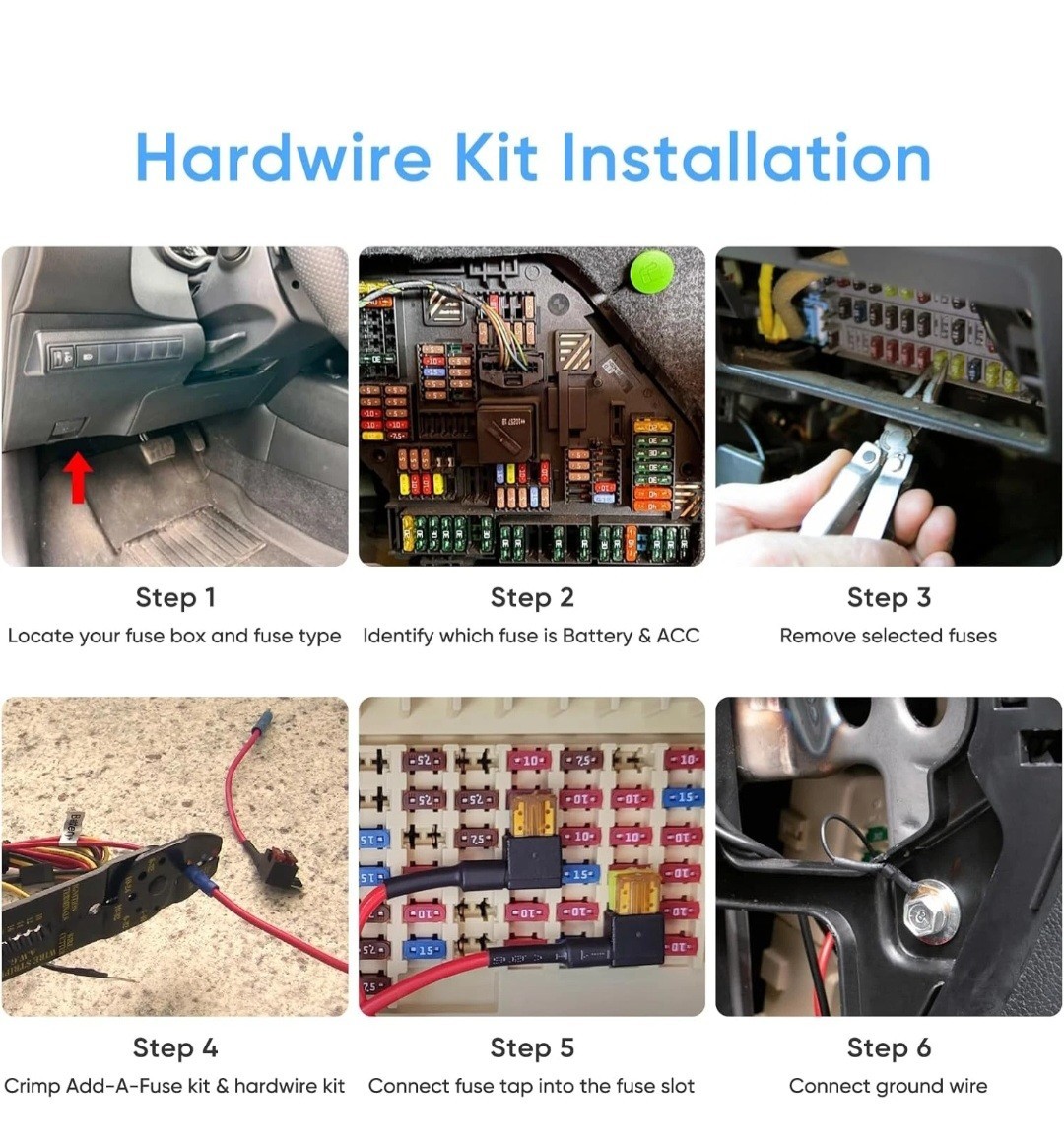 VIOFO HK4 Hardwire Kit with 8Pcs Full Set Circuit Fuse Tap, Type-C Port, for A32