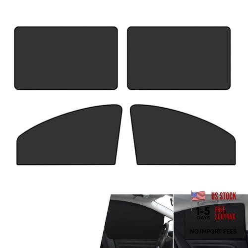 Black Car Side Window Sun Shades – Sun Protection & Heat Blocking – 4 PCS Black