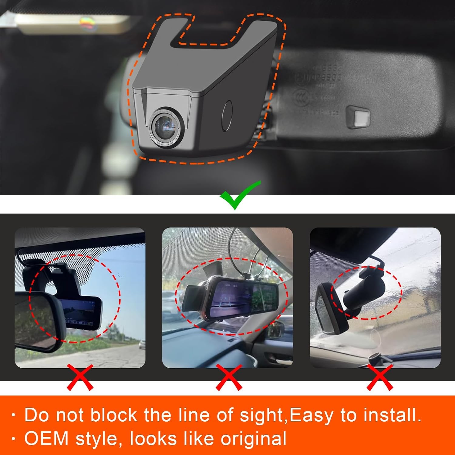 HDR Front 4K Dash Cam for Ford F150 2013-2017 F250/F350 Super Duty 2015-2019 OEM