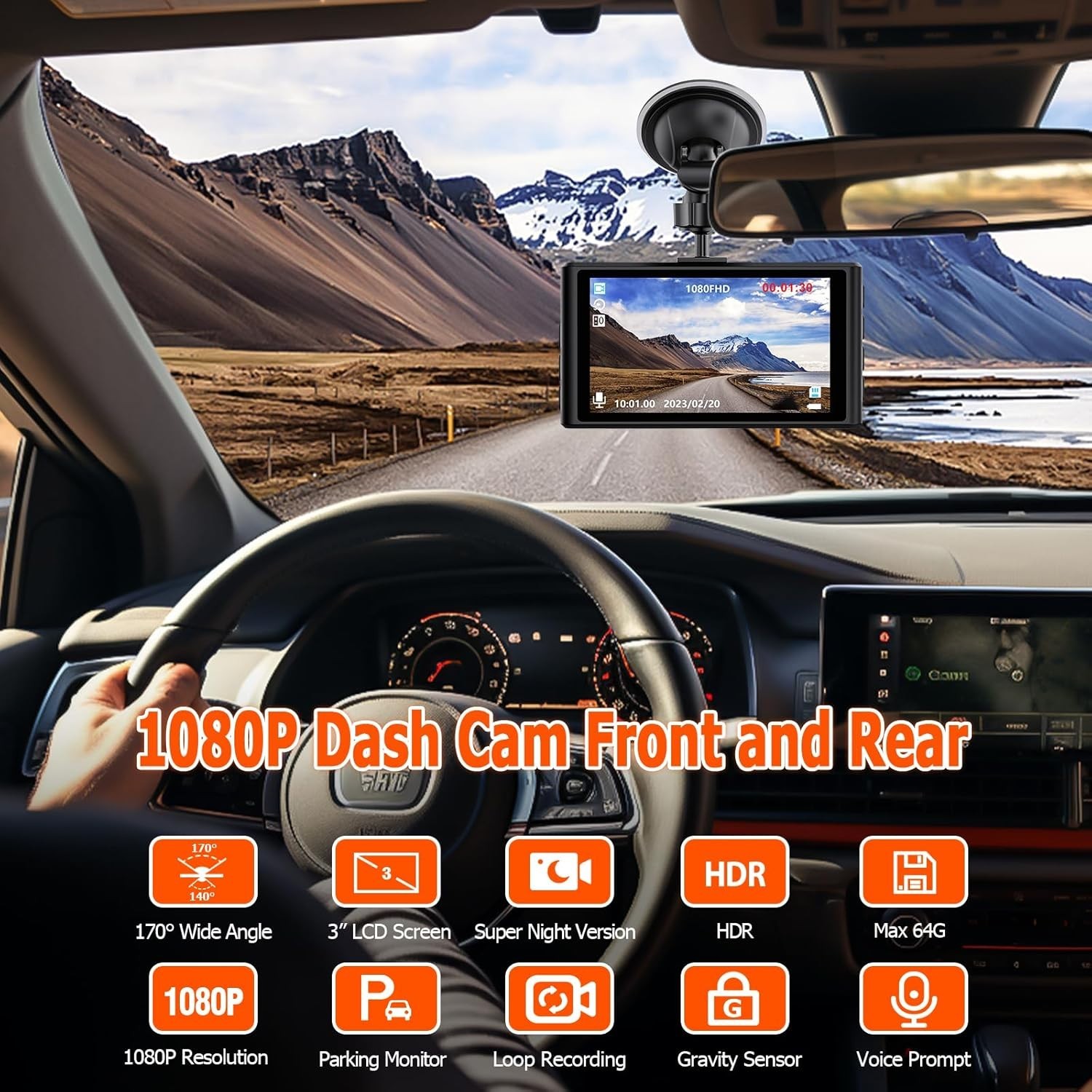 3” LCD Dash Cam with Night Vision & Parking Monitor – Complete Car Safety
