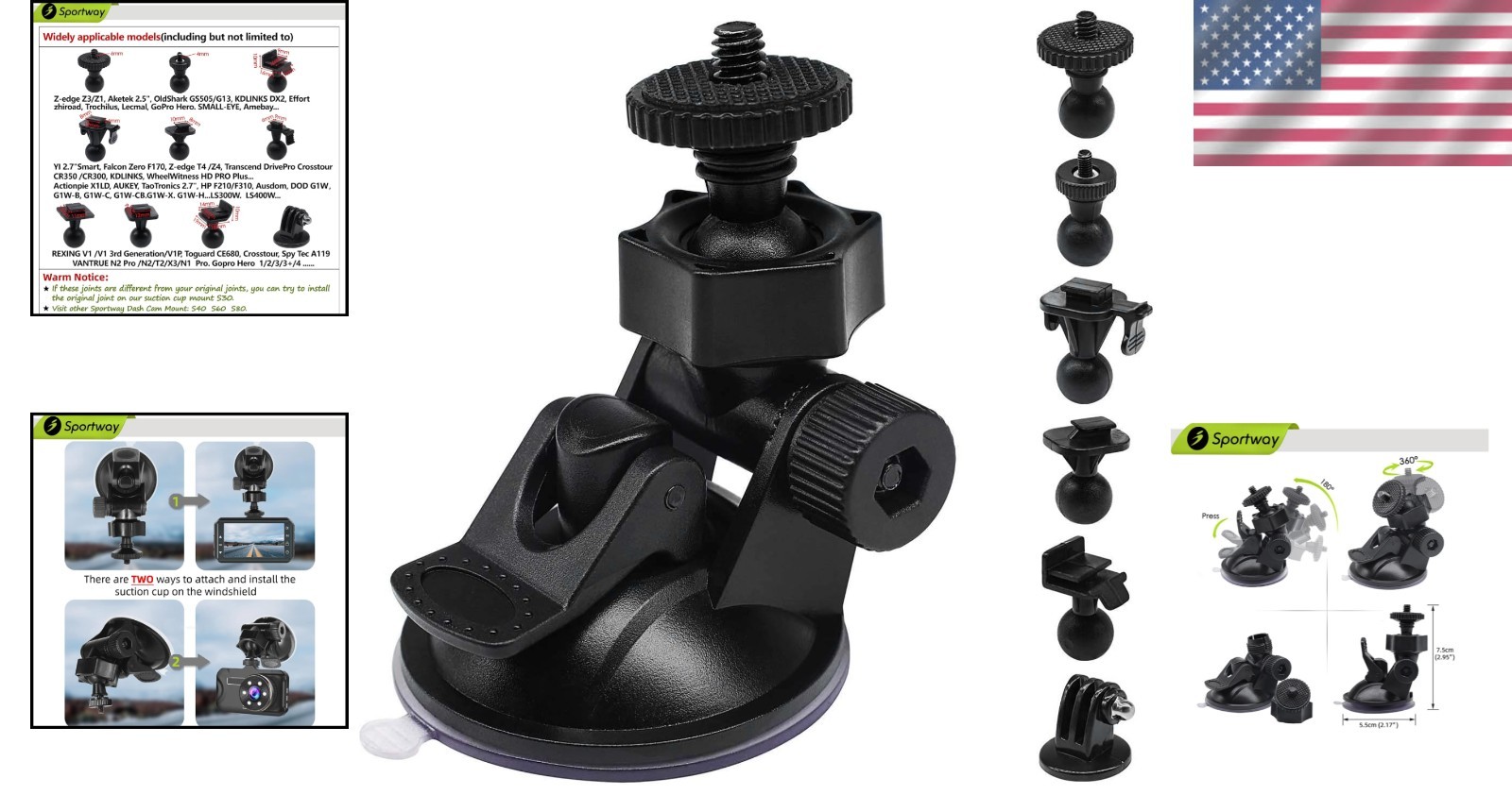 Universal S30 Dash Cam Suction Mount – Easy Installation & 5kg Capacity