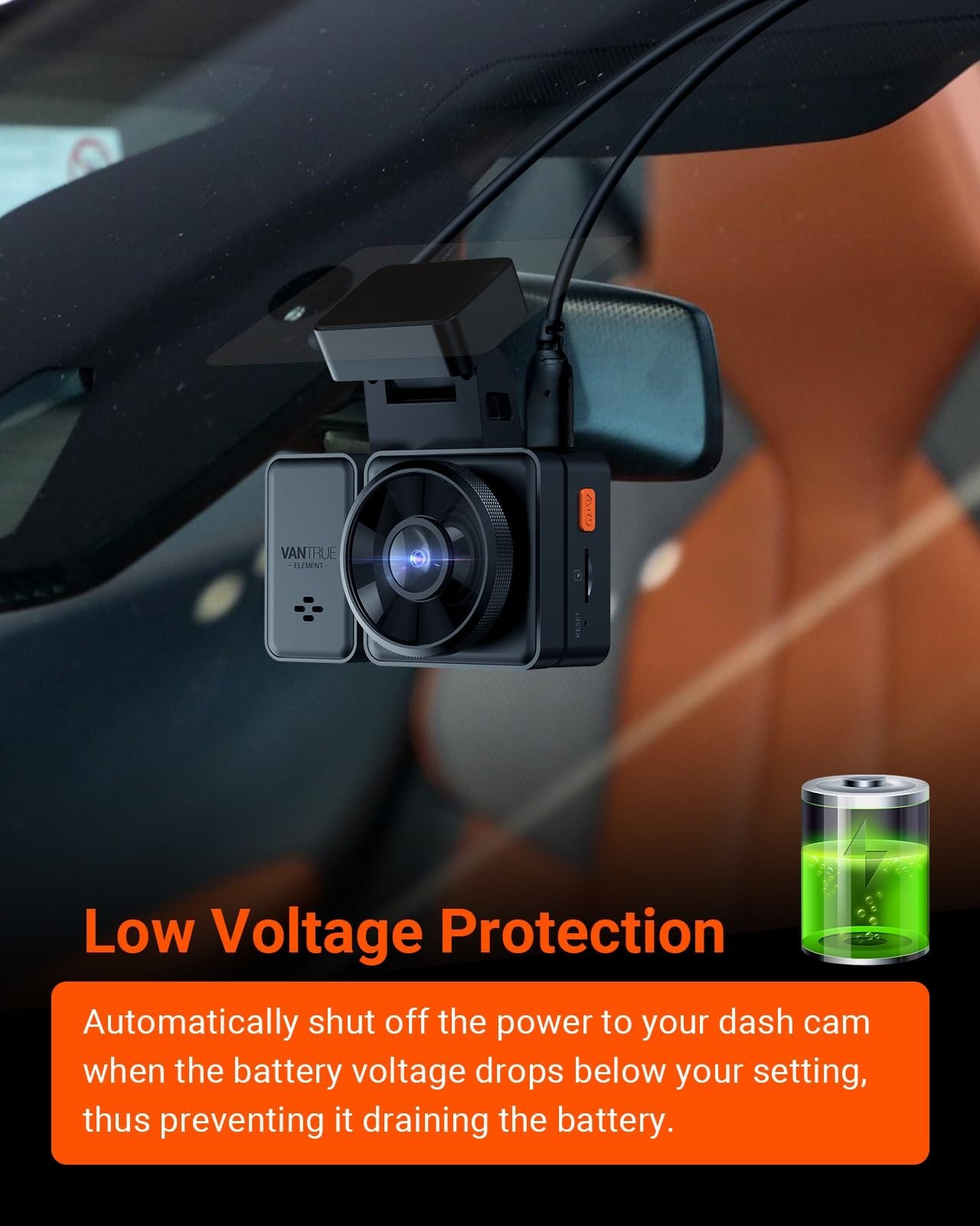 14.8ft 5-Level Adjustable Hardwire Kit for Dash Cam – Easy Installation, Reliabl