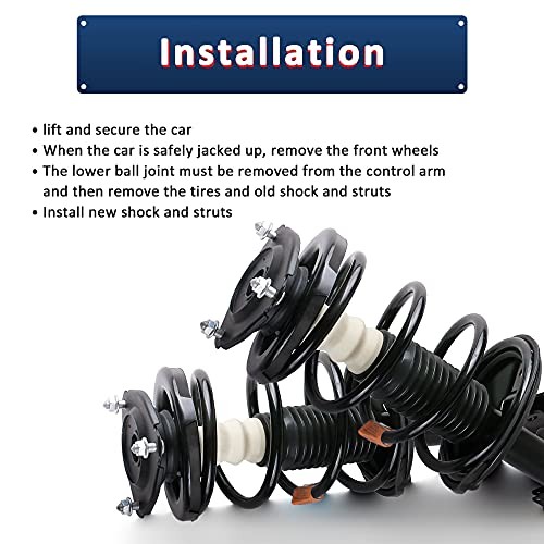 Front an Rear Complete Strut Assembly & Shock Front and Rear Struts(Set of 4)
