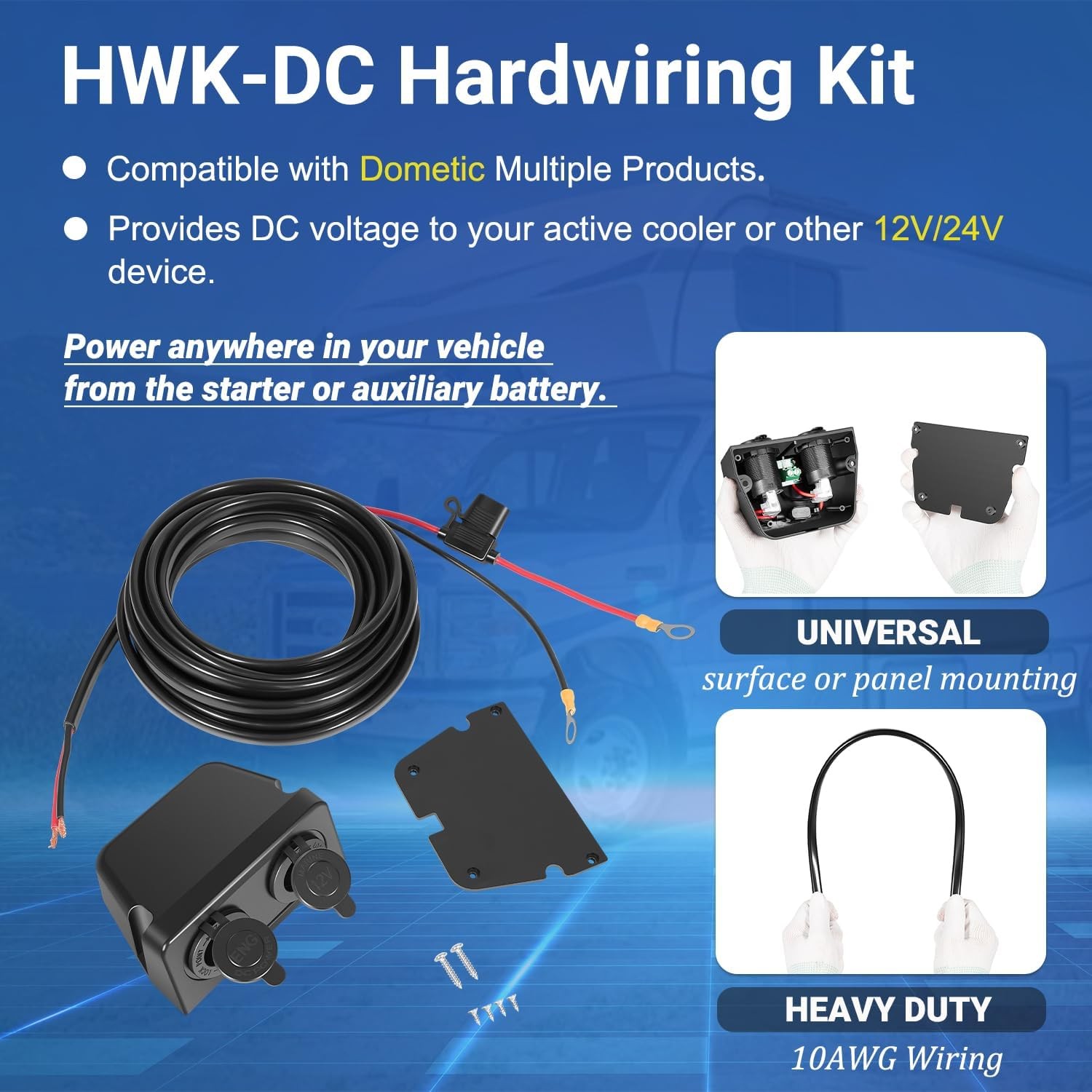 Replacement for Dometic HWK-DC Hardwiring Kit DC Fit for RV/Vehicle Power Supply