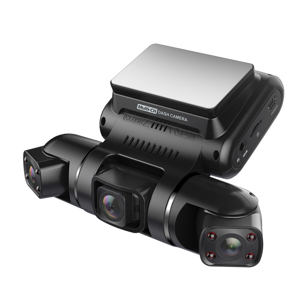 3″ 1080P 3 Lens Car DVR Dash Cam Video Recorder G-Sensor Front Rear Cameras