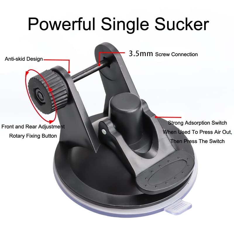 3 Pack Dash Cam Suction Mount Holder Without Rotating Joints Adapter Car GPS