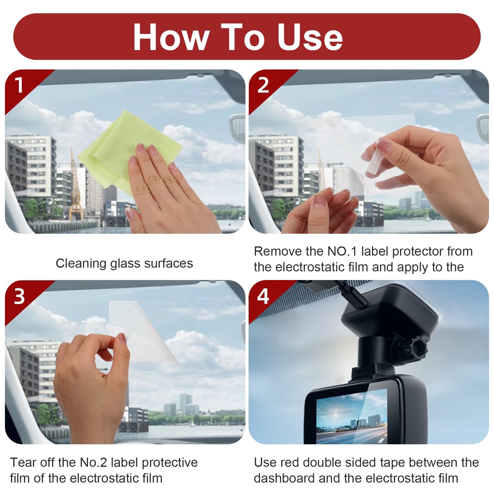 Heclia Electrostatic Sticker Mounting Dash Cam 20 PCS Double-Sided Adhesive…