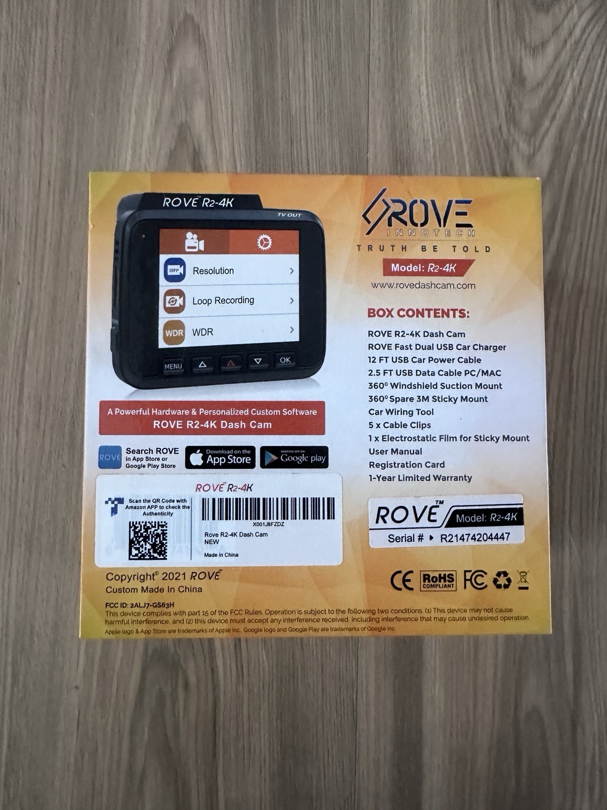 Rove R2-4K Car Dash Cam with Built-In WiFi GPS