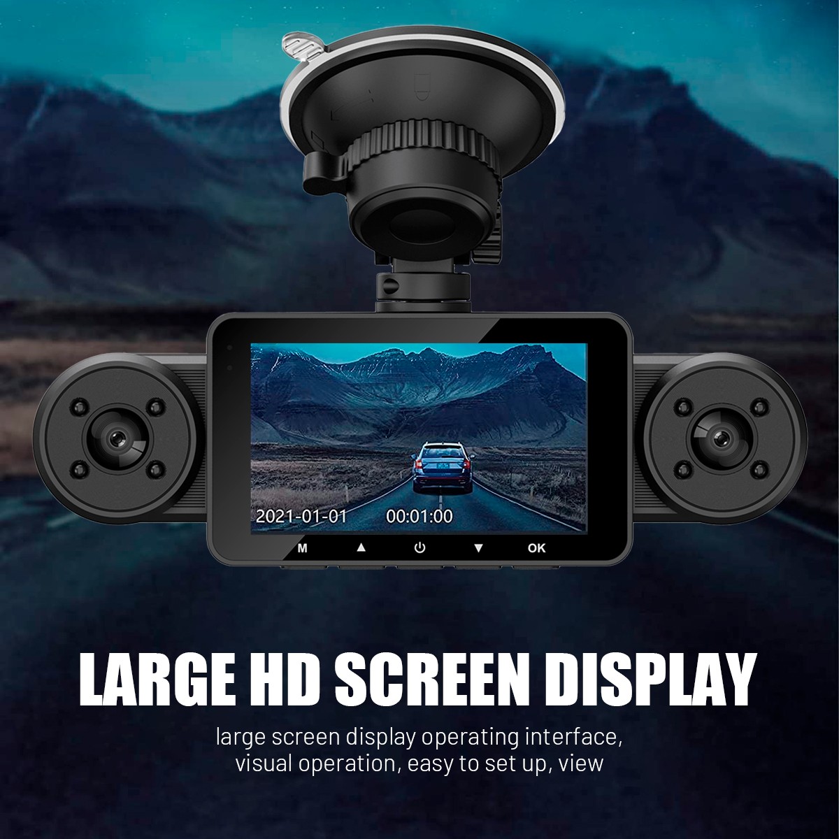 New 4 Channel HD 1080P Dash Cam Recorder G-Sensor Car Camera DVR Vehicle Video
