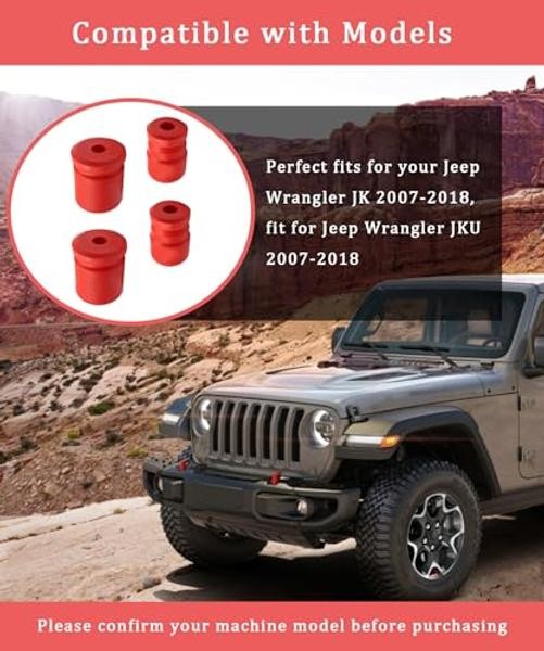 4 Pcs Front and Rear Bump Stop Set Fits For Jeep Wrangler JK JKU Sport Rubicon
