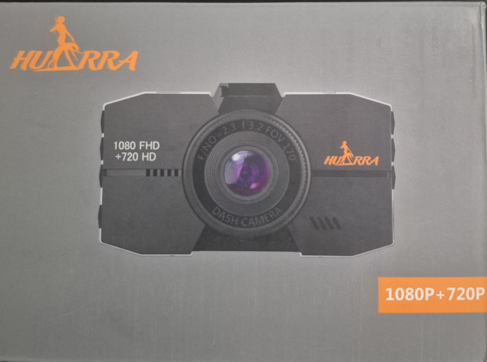 HURRA Black Dash Camera – Full HD 1080P + 720P Loop Recording 3″ Screen New