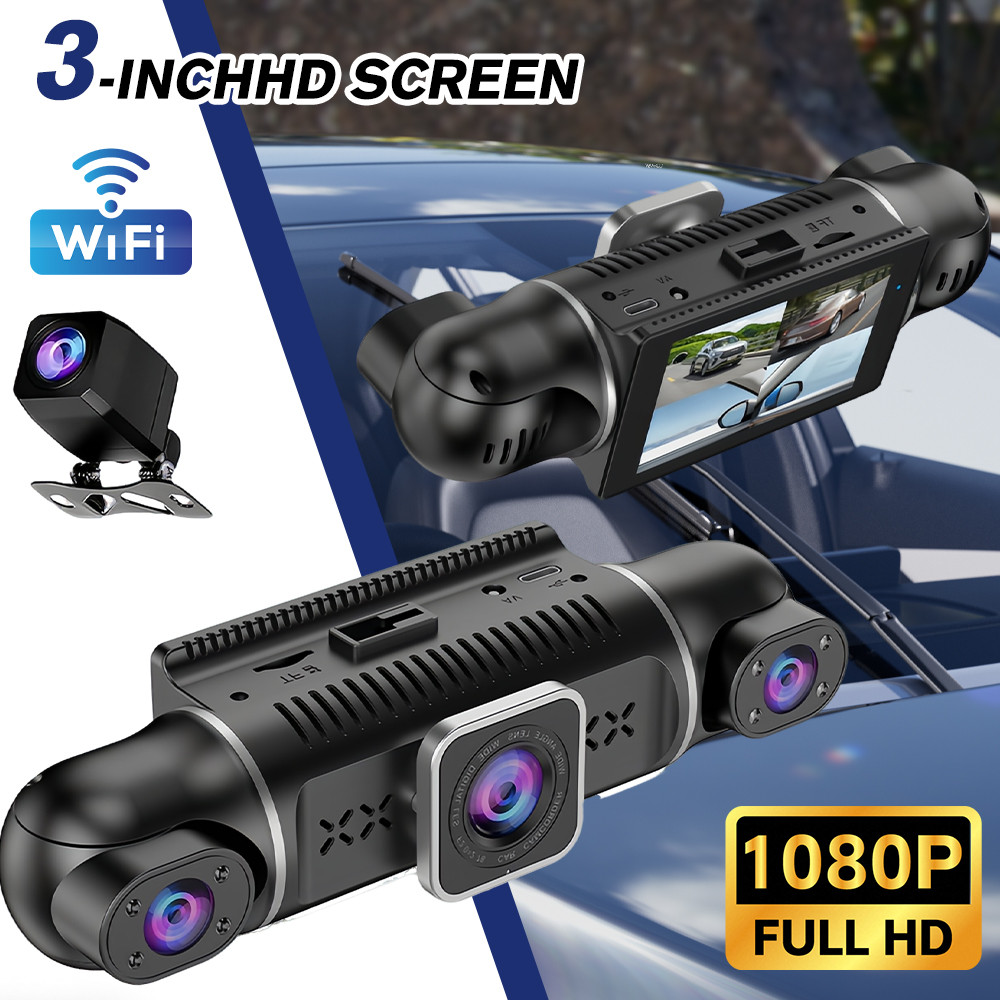 4K 3″IN Dash Cam Car Front Rear Left Right Four Dash Camera Night Vision IPS US
