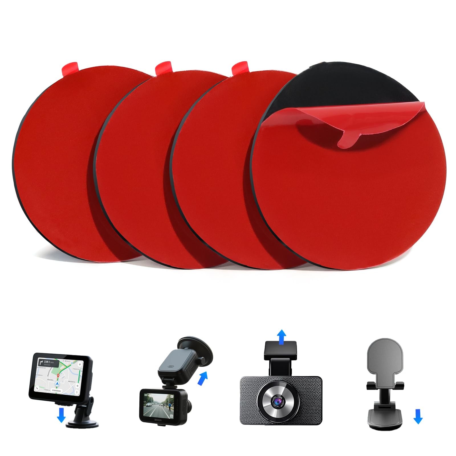 Heavy Duty Dash Cam Adhesive Pads – Double Sided Sticky Tape for Vehicles