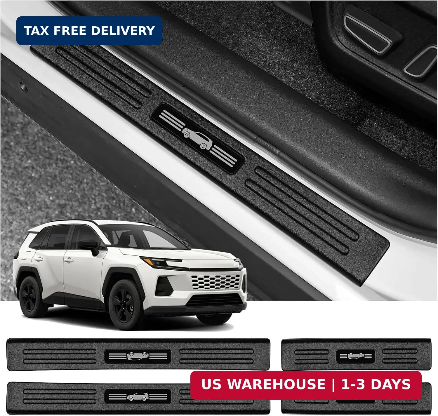 4PCS Door Sill Protector for Toyota 2026 RAV4 LE SE XLE XSE Limited Hybrid Acces
