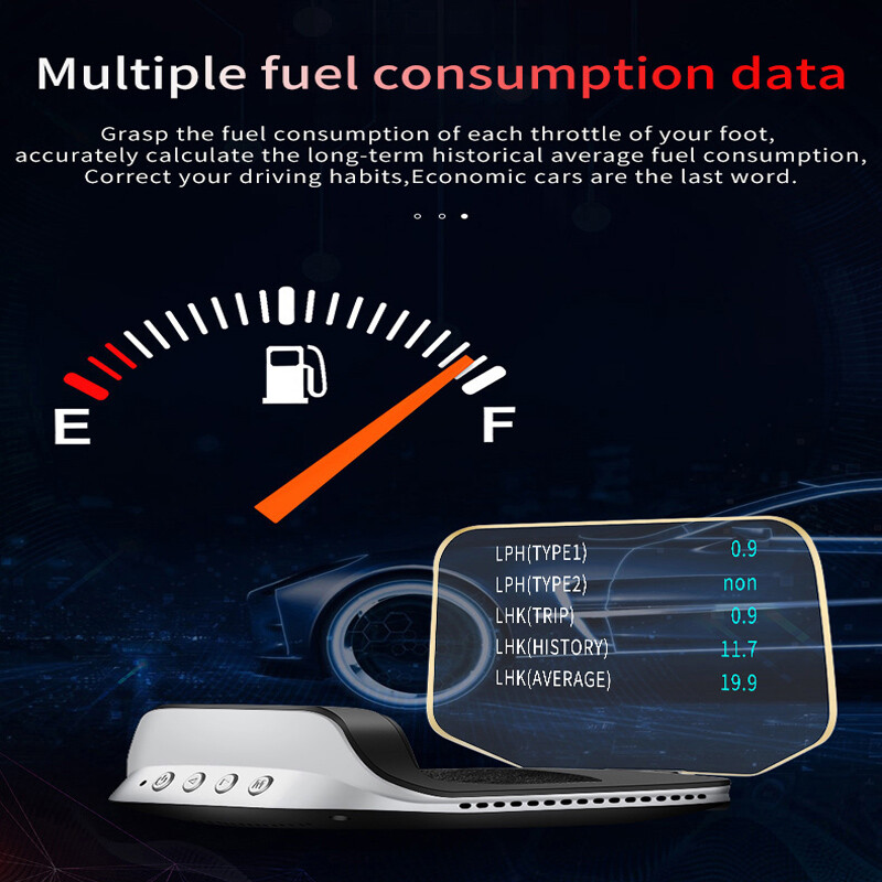 Car Auto OBD2 Head Up Display Navi HUD Mirror GPS HUD Projection Speedometer×1