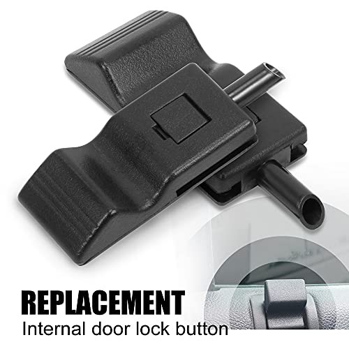2PCS Interior Front or Rear Side Door Lock Knob Tab Car Window Locker Black