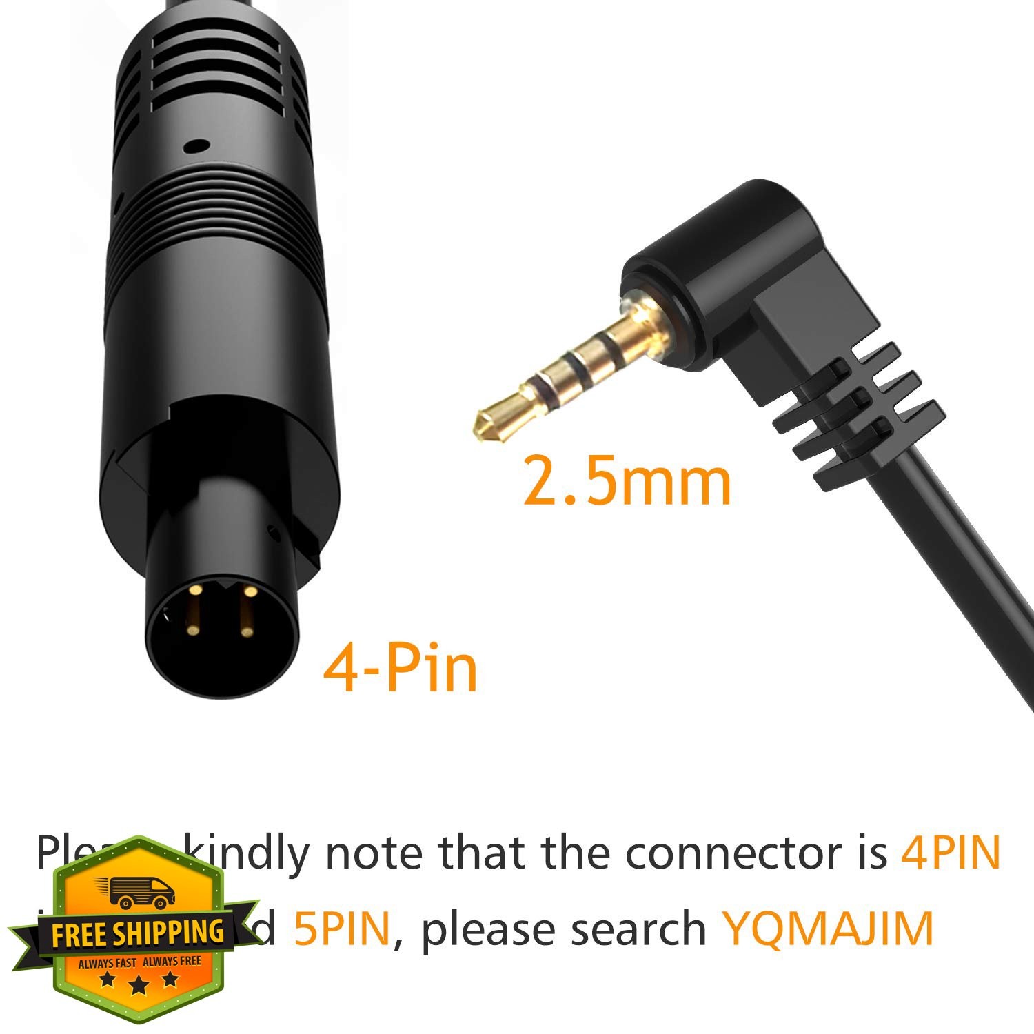 YQMAJIM Dash Cam Cable 4 Pin 23 Ft